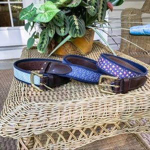 Three Vineyard vines belts